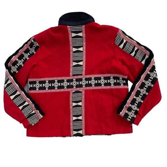 Vintage Coldwater Creek LARGE Southwest Red Wool & Tapestry Boho Jacket/Coat - Picture 2 of 7
